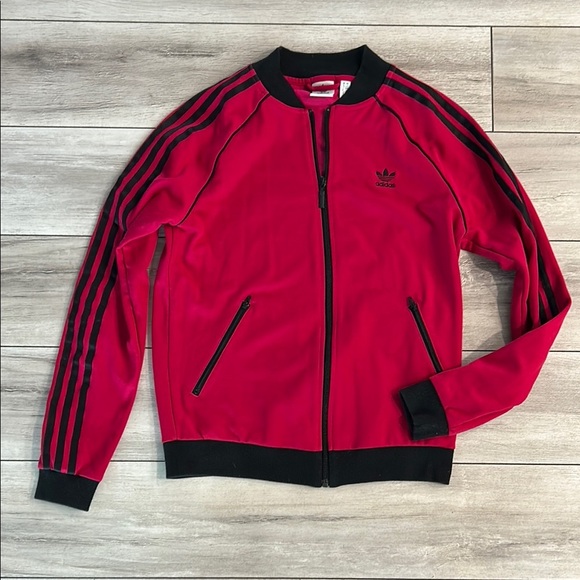 Adidas hot pink and black zip up Track Jacket size small - Picture 2 of 8